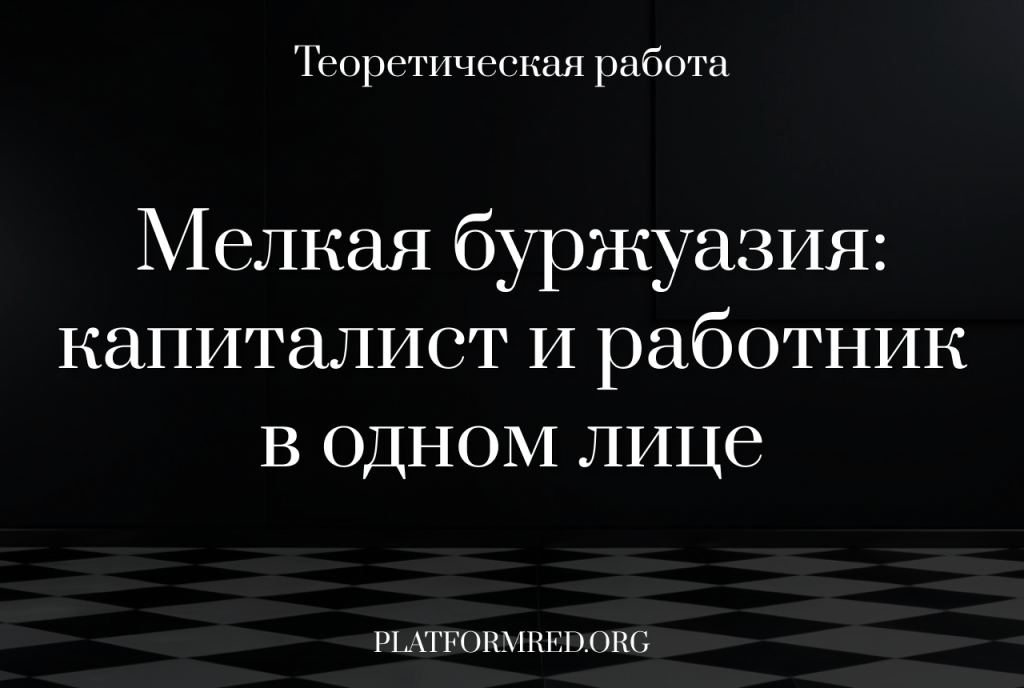 Мелкая буржуазия: капиталист и работник в одном&nbsp;лице
